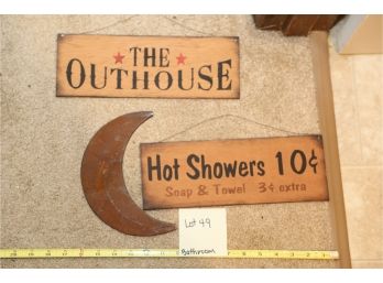 3 Wall Hanging Decor, Outhouse / Showers / Moon