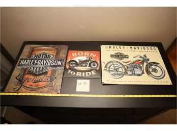 Harley Davidson / Motocycle's Signs (3 Signs Total)