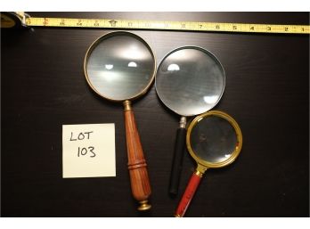 3 Handheld Magnifying Glasses