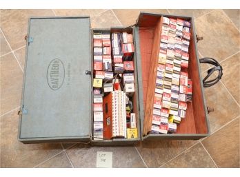 Rare Raytheon Repairmans Case FULL Of Radio / Tv Tubes In Boxes Along With Boxs! Amazing Advertising!