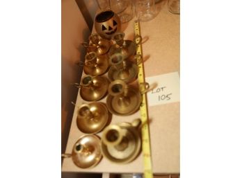 Lot Of Brass Candle Holders
