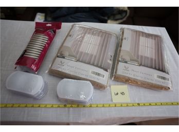 Brand New Lot Of Curtains, And Wall/floor Protectors.