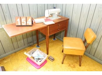 VINTAGE SEWING MACHINE  , CHAIR AND MORE! TOP FLOOR - MARKED 154