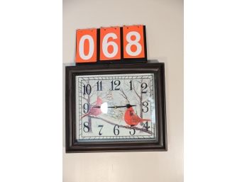 CLOCK WITH BIRDS - MARKED 68