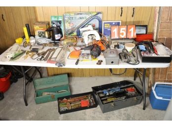HUGE TOOL LOT AND MORE! MARKED 151 - TABLE NOT INCLUDED