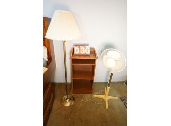 FAN / LAMP / SIDE TABLE LOT - MARKED 36