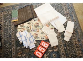 TOWELS / PLACEMATS AND ITEMS SHOWN - MARKED 58