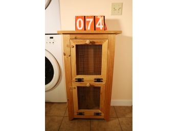 COUNTRY STYLE WOODEN CABINET - MARKED 74