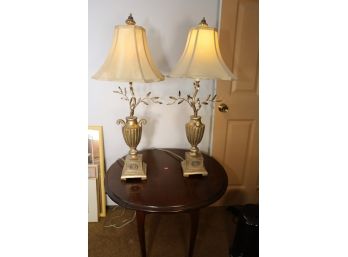PAIR OF HEAVY ORNATE VINTAGE LAMPS! - MARKED 43