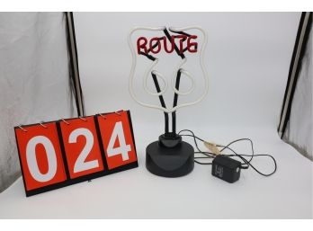 ROUTE 66 PLUG- IN NEON SIGN - MARKED 24