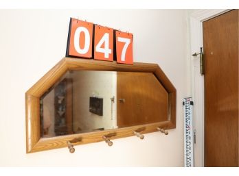 MIRRORED ENTRY COAT/HAT RACK - MARKED 47