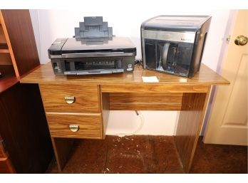 OFFICE ELECTRONICS AND SMALL DESK - MARKED 76