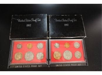 TWO 1982 UNITED STATES PROOF SETS - MARKED 7