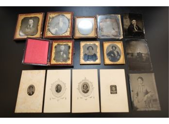 AMAZING HUGE COLLECTION OF ANTIQUE TIN / DAG TYPE PHOTOS! WOW! - MARKED 44