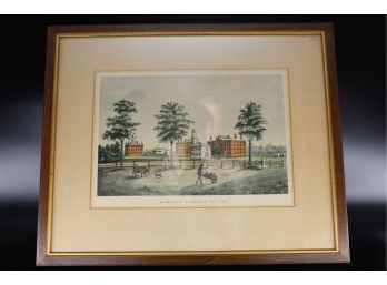 BOWDOIN COLLEGE IN 1821 FRAMED PRINT - MARKED 50
