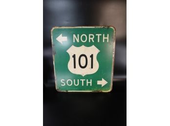 101 NORTH SOUTH METAL SIGN - MARKED 12