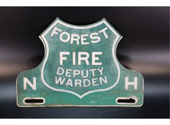 NH NEW HAMPSHIRE FOREST FIRE DEPUTY WARDEN PLATE TOPPER - HARD TO FIND! MARKED 49