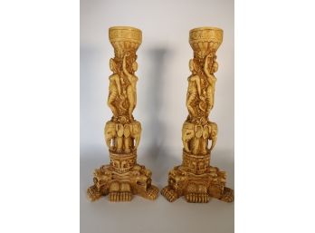 LOT 23 - PAIR OF VERY IMPRESSIVE UNIQUE LARGE CANDLE HOLDERS! MUST SEE