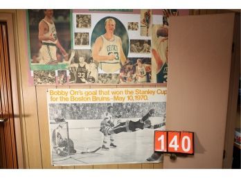 LOT 140 - 2 SPORTING RELATED POSTERS ON WALL