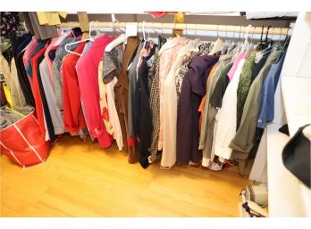 ALL WOMENS CLOTHING HANGING  (LEFT SIDE CLOSET)
