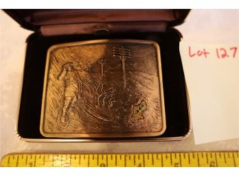 INCREDIBLE OCTANNER POWERLINE WORKER AWARD BUCKLE WITH GOLD AND GEMS
