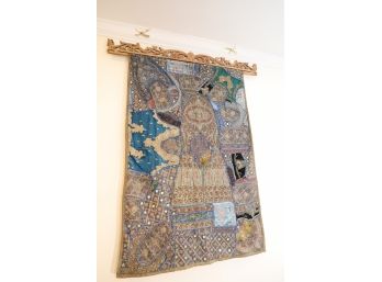 LARGE HANGING TAPESTRY IN MASTER (HIGH UP, MAY NEED STOOL OR LADDER)