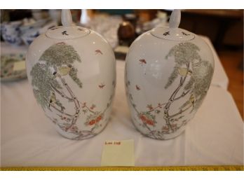 PAIR OF VASES WITH TREES