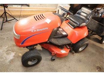 SIMPLICITY RIDING LAWN MOWER AND CRAFTSMAN YARD CART WITH TILT. (UNKNOWN CONDTION)