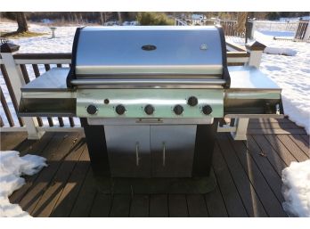 VERMONT CASTINGS STAINLESS BBQ GRILL - LOCATED BEHIND HOUSE ON DECK - BRING HELP MOVING!