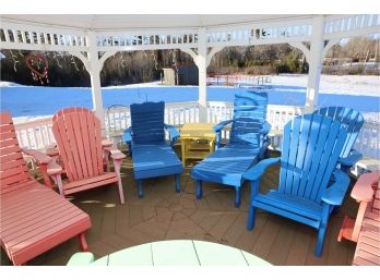 HUGE LOT OF EXTREMELY NICE LONG LASTING MATERIAL OUTDOOR COLORFULL PATIO FURNITURE! MUST SEE