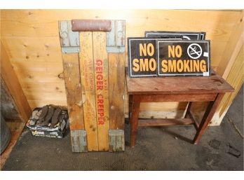 CREEPER / SIGNS / SMALL TABLE  BRAKEPADS - AS YOU WALK INTO 3RD BARN