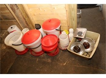 CHICKEN FEEDER LOT AND LIGHTS AS SHOWN BIG LOT! (3RD BARN)