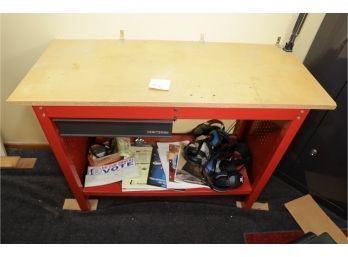 WORKBENCH - LIGHT - EARMUFFS - AND ITEMS INSIDE AS SHOWN