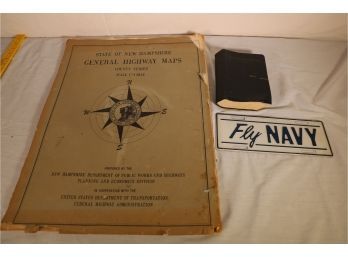 VINTAGE MAPS / BOOK / FLY NAVY PLATE
