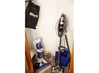SHARK AND OTHER VACUUMS AS SHOWN (CLOSET LOT)