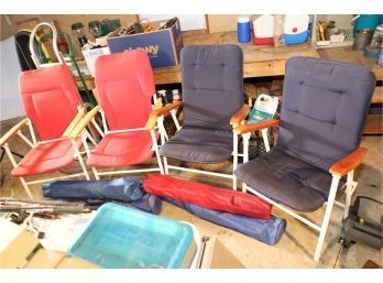 4 NICE FOLDING CAMPING CHAIRS AND BAG CAMPING CHAIRS - BIG LOT!