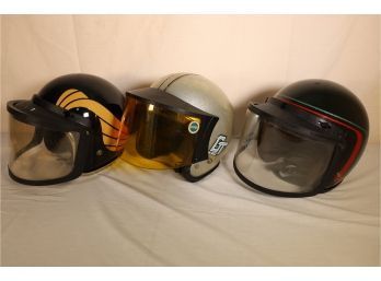 3 HIGHLY COLLECTIBLE HELMETS - VERY VINTAGE!