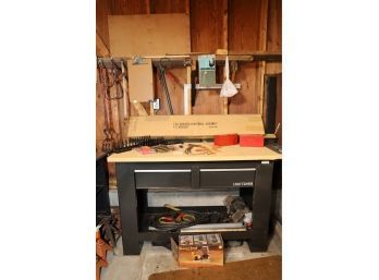 CRAFTSMAN WORKBENCH /  AND ITEMS INSIDE INFRONT AND ONTOP AS SHOWN  (#4)