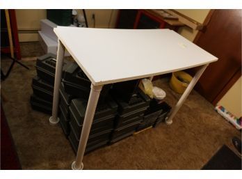 WHITE LIGHTWEIGHT HOMEMADE TABLE (ONLY)