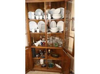 CORNER HUTCH AND ALL CONTENTS SOLD AS ONE LOT - REALLY NICE LOT!