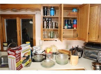 KITCHEN LOT WITH YETI CUPS AND NEW APPLIANCES AND OTHER THINGS SHOWN