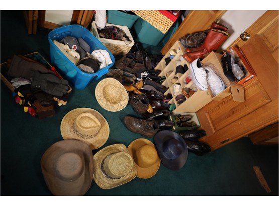 ALL HATS AND SHOES IN MASTER BEDROOM