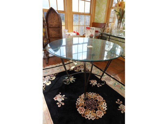 ROUND GLASS TOP TABLE