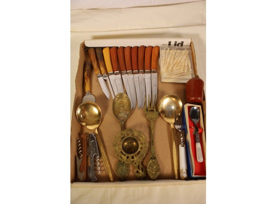 COLLECTIBLE KNIFES - SPOONS - WINE OPENERS AND OTHER ITEMS SHOWN