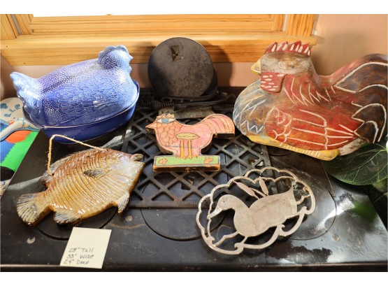 CHICKEN - FISH - ROOSTER - BLUE HEN - ALL ITMES SHOWN