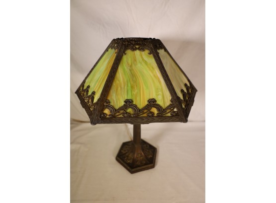 EARLY SLAG GLASS LAMP - ORNATE