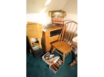 ENTIRE CORNER LOT IN MASTER BEDROOM - STAND AND CHAIR AND ALL ITEMS SHOWN