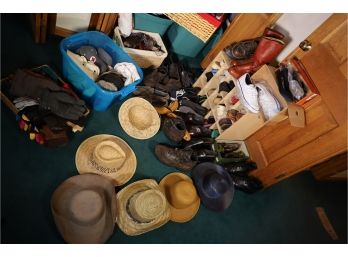 ALL HATS AND SHOES IN MASTER BEDROOM