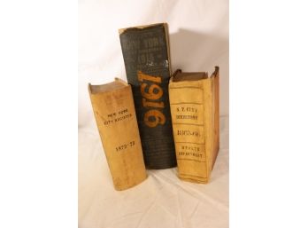 EARLY NEW YORK DIRECTORY  - 1916 AND OLDER BOOKS - 3 BOOK LOT