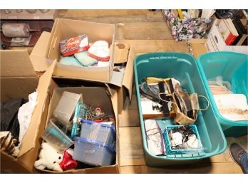 MIDDLE OF ABOVE GARAGE - BIG LOT OF JEWERLY MAKING ITEMS - FRAMES- CAMERA RELATED AND MORE